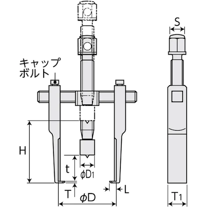 【CAINZ-DASH】スーパーツール スライド式超薄爪ギヤープーラ ABT90【別送品】