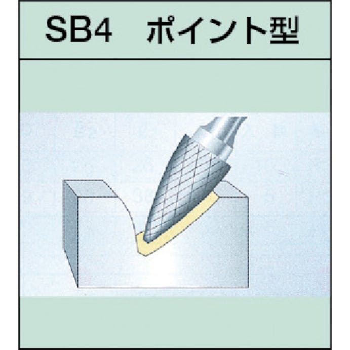 【CAINZ-DASH】スーパーツール スーパー超硬バー　シャンク径６ｍｍ（ポイント型）ダブルカット（刃径：９．５） SB4C03【別送品】
