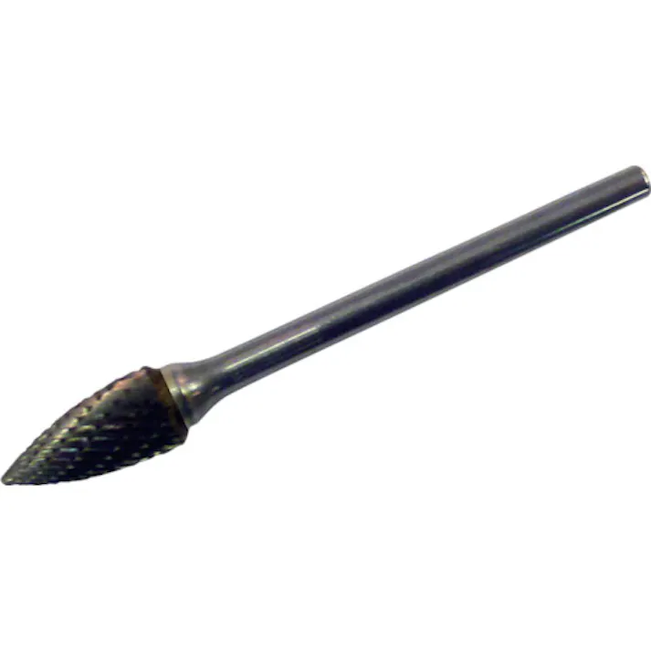 【CAINZ-DASH】スーパーツール スーパー超硬バー ロー付タイプ ポイント型(ダブルカット)刃径:6.3mm 刃長:12.7mm 軸径:3.0mm SB4B07【別送品】