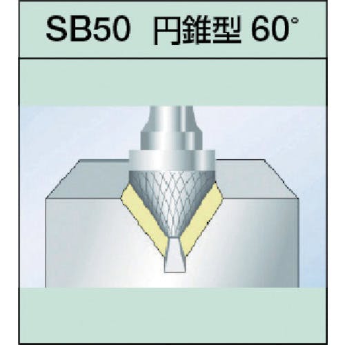 スーパー スーパー超硬バー シャンク径6mm(円錐型90度)シングルカット