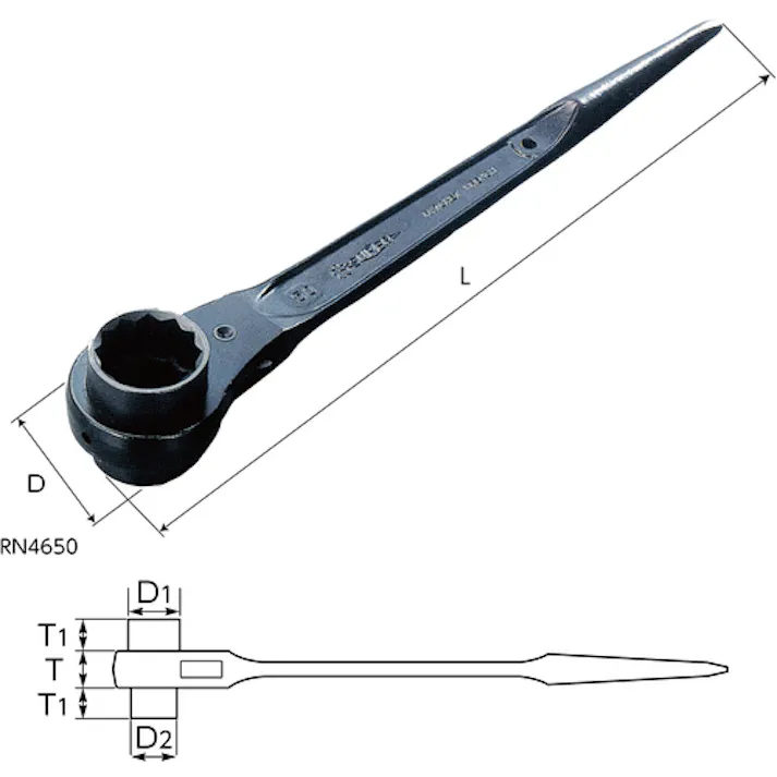 【CAINZ-DASH】スーパーツール 両口ラチェットレンチ(爪式)六角対辺:13×19 RN-1319【別送品】