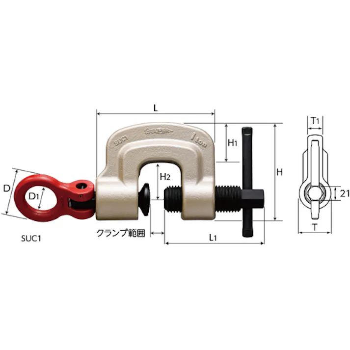 【CAINZ-DASH】スーパーツール スクリューカムクランプ 自在型 基本使用荷重0.5t SUC0.5【別送品】