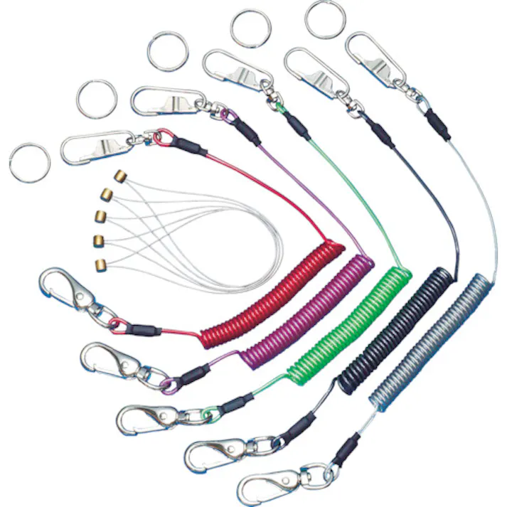 【CAINZ-DASH】スーパーツール 安全ロープ(ステンレスワイヤー芯)ダイレクトキャッチフック付 クリア 1kg用 AR430DC【別送品】