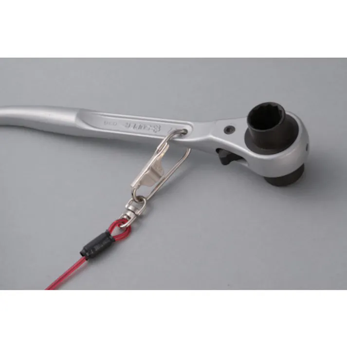 【CAINZ-DASH】スーパーツール 安全ロープ(ステンレスワイヤー芯)ダイレクトキャッチフック付 クリア 1kg用 AR430DC【別送品】