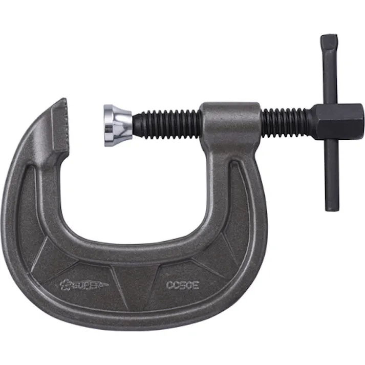 【CAINZ-DASH】スーパーツール シャコ万力(C型)強力ワイドタイプ 50mm メタリックグレー焼付塗装 CC50E【別送品】