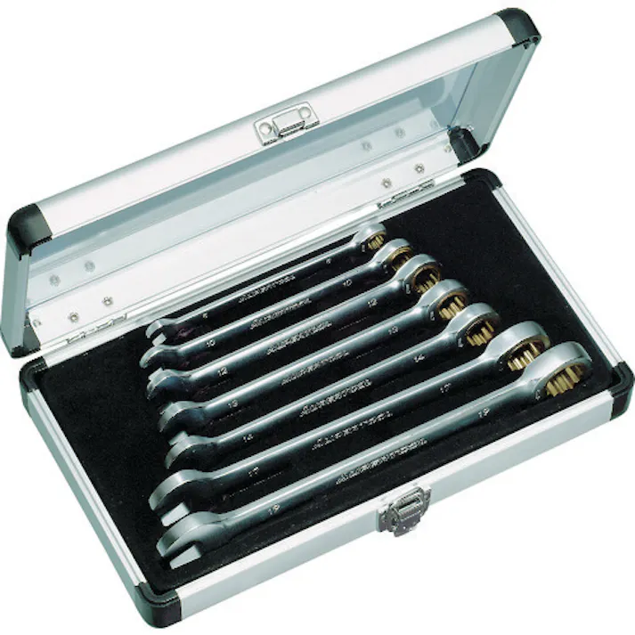 【CAINZ-DASH】スーパーツール ギアレンチ7本組セット ストレートタイプ セット内容:8、10、12、13、14、17、19 GRW700【別送品】