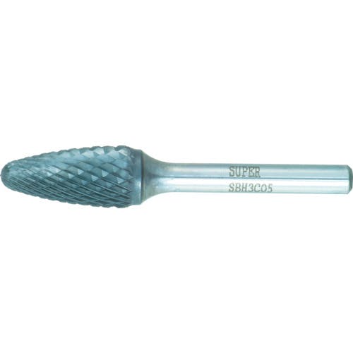 【CAINZ-DASH】スーパーツール スーパー超硬バー　重切削用　ロー付タイプ　砲弾型　刃径：１２．７ｍｍ　軸径：６．０ｍｍ SBH3C05【別送品】