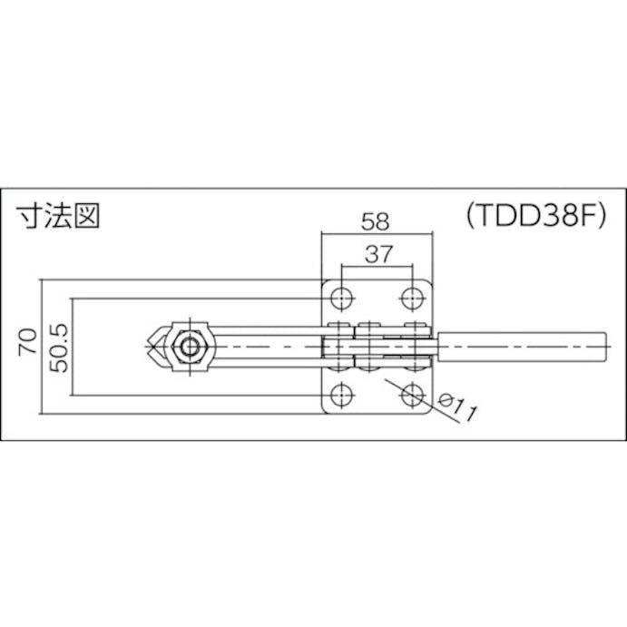 【CAINZ-DASH】スーパーツール 下方押え型トグルクランプ（水平ハンドル式）　全長：２６０ｍｍ　締付力：５ｋＮ　フランジベース TDD38F【別送品】