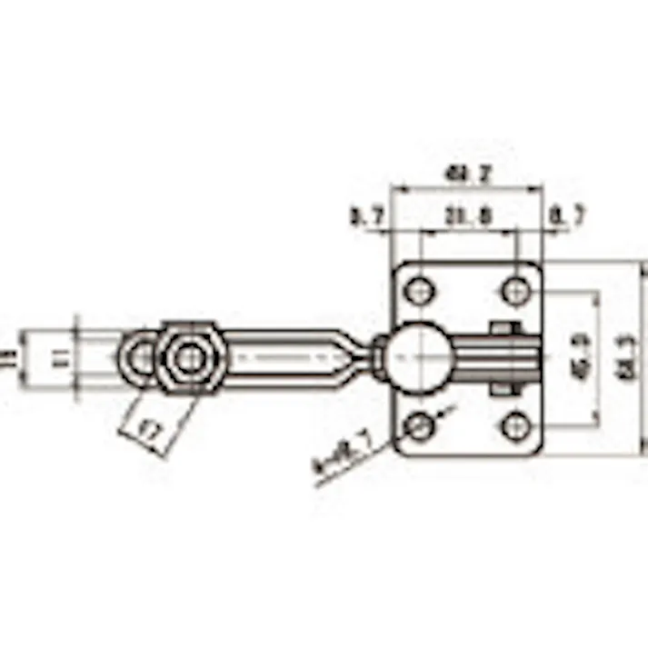 【CAINZ-DASH】スーパーツール 下方押え型トグルクランプ(垂直ハンドル式) 全長:205mm 締付力:3.4kN フランジベース TDV650F【別送品】