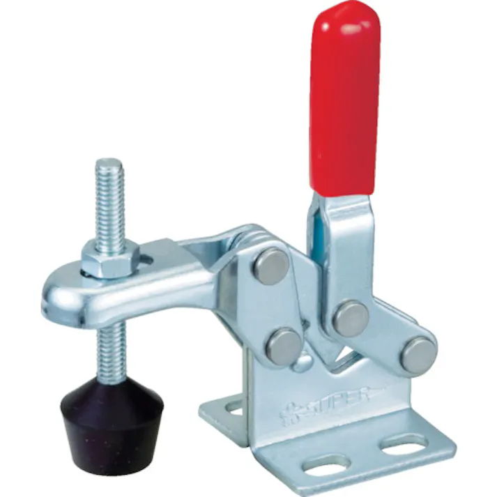 【CAINZ-DASH】スーパーツール 下方押え型トグルクランプ(垂直ハンドル式) 全長:61mm 締付力:0.3kN フランジベース TD09F【別送品】