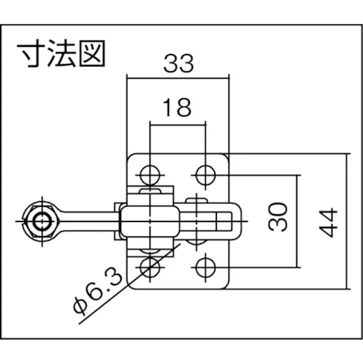 【CAINZ-DASH】スーパーツール 下方押え型トグルクランプ(垂直ハンドル式)全長:114mm 締付力:1kN TDA40F【別送品】