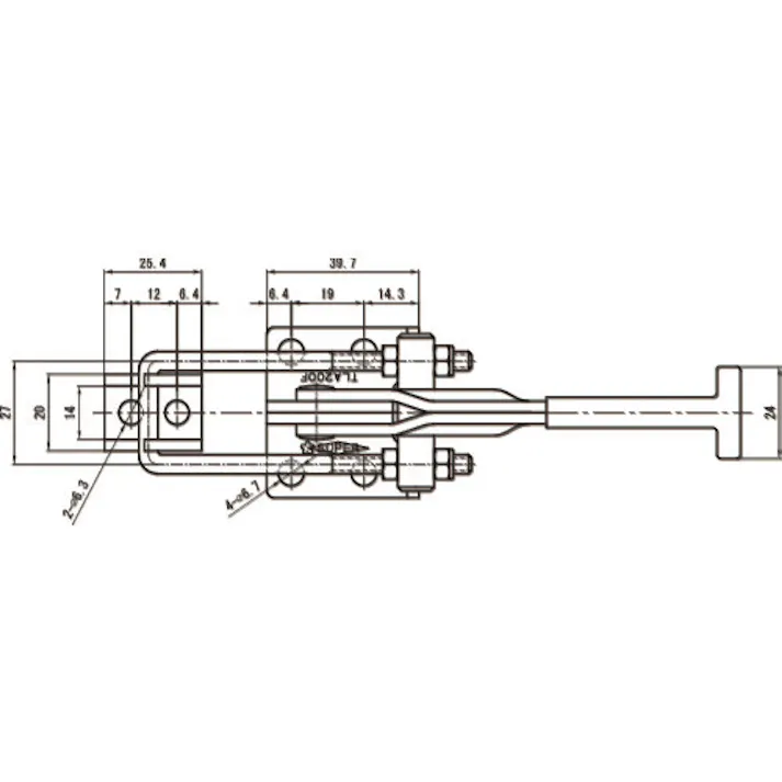 【CAINZ-DASH】スーパーツール 引き止め専用型トグルクランプ ベースタイプ:フランジ 最大支持力:3.18kN 調整量:10~20mm TLA200F【別送品】