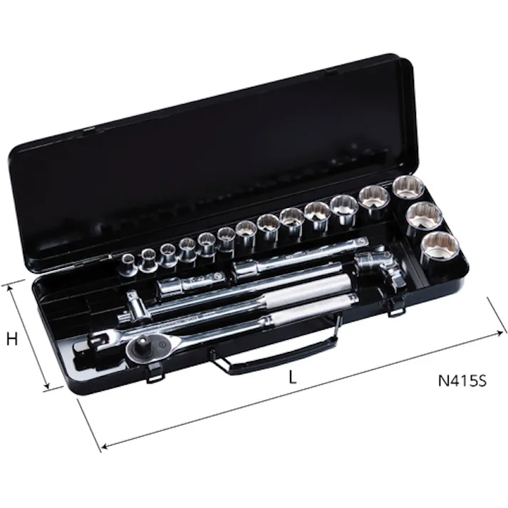 【CAINZ-DASH】スーパーツール ソケットレンチセット 差込角12.7mm(1/2インチ)入り数:21 N415S【別送品】