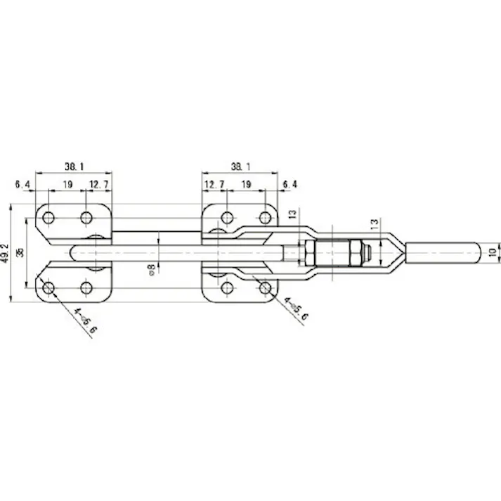 【CAINZ-DASH】スーパーツール 引き止め専用型トグルクランプ ベースタイプ:フランジ 最大支持力:1.7kN 調整量:40~50mm TLA250F【別送品】