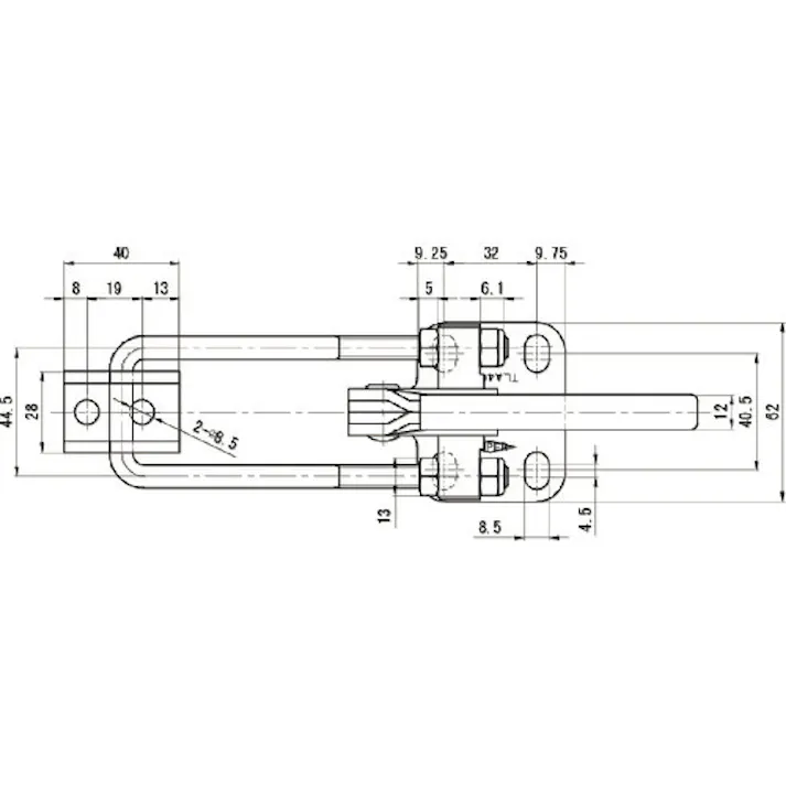 【CAINZ-DASH】スーパーツール 引き止め専用型トグルクランプ ベースタイプ:フランジ 最大支持力:7.0kN 調整量:50~75mm TLA400F【別送品】