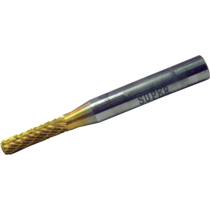 【CAINZ-DASH】スーパーツール スーパー超硬バー チタンコーティング オール超硬タイプ 円筒型(ダブルカット)刃径:4.0mm 軸径:6.0mm SBT1C02【別送品】