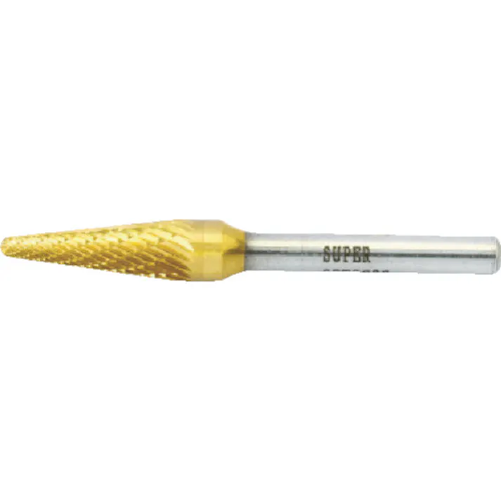【CAINZ-DASH】スーパーツール スーパー超硬バー チタンコーティング ロー付タイプ テーパー型(ダブルカット)刃径:8.0mm 軸径:6.0mm SBT7C02【別送品】
