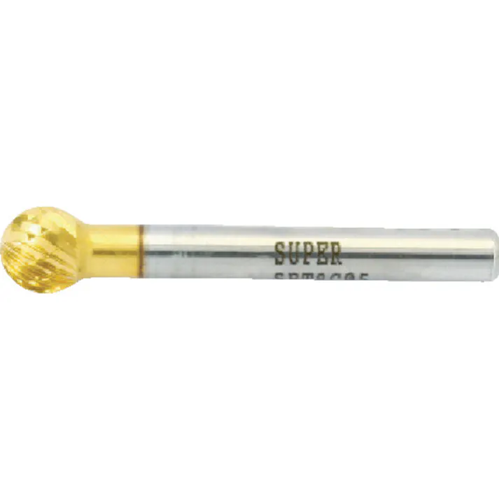 【CAINZ-DASH】スーパーツール スーパー超硬バー チタンコーティング ロー付タイプ 球型(ダブルカット)刃径:8.0mm 軸径:6.0mm SBT8C04【別送品】