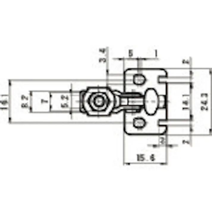 【CAINZ-DASH】スーパーツール 下方押え型トグルクランプ(垂直ハンドル式) 全長:26mm 締付力:0.2kN TDS10F【別送品】