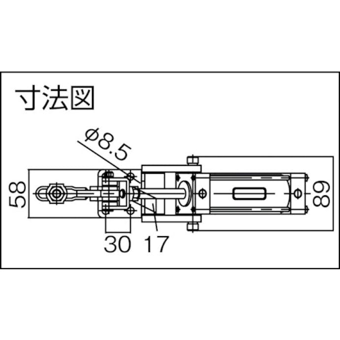 【CAINZ-DASH】スーパーツール 下方押え型エアー式バリクランプ　最大締圧力：１．２５ｋＮ（０．５ＭＰａ時）、２．５ｋＮ（１ＭＰａ時） TDBA200F【別送品】