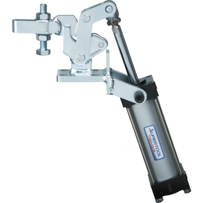 【CAINZ-DASH】スーパーツール 下方押え型エアー式バリクランプ 最大締圧力:1.4kN(0.5MPa時)、2.8kN(1MPa時) TDBA201F【別送品】