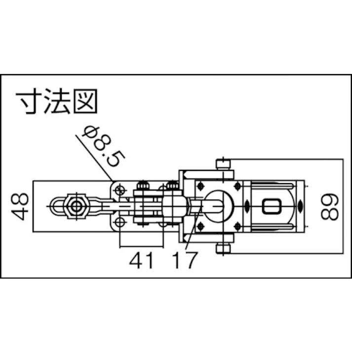 【CAINZ-DASH】スーパーツール 下方押え型エアー式バリクランプ 最大締圧力:1.4kN(0.5MPa時)、2.8kN(1MPa時) TDBA201F【別送品】
