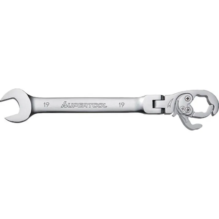 【CAINZ-DASH】スーパーツール 配管用レンチ オープンラチェットレンチ(フレックスタイプ)L:154mm 呼び:10 RCW10F【別送品】