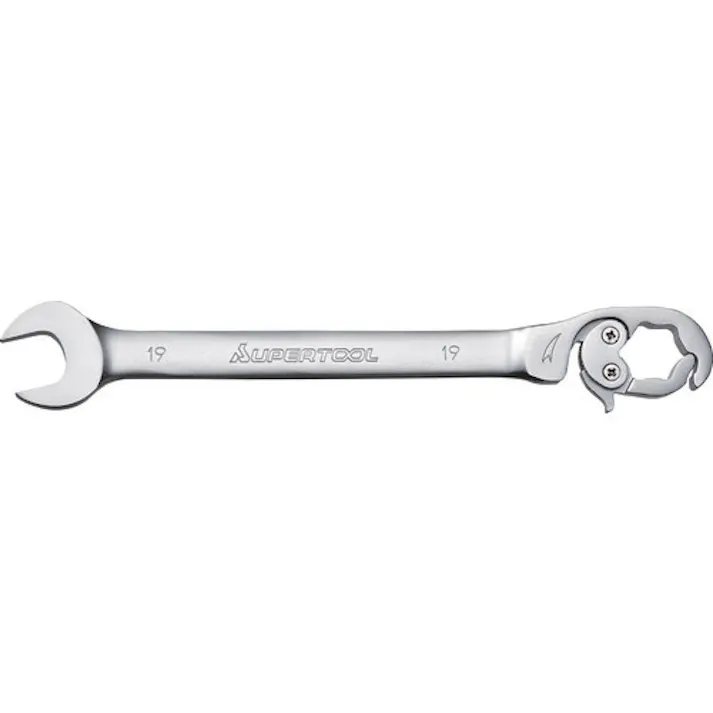 【CAINZ-DASH】スーパーツール 配管用レンチ オープンラチェットレンチ(ストレートタイプ)L:154mm 呼び:10 RCW10【別送品】