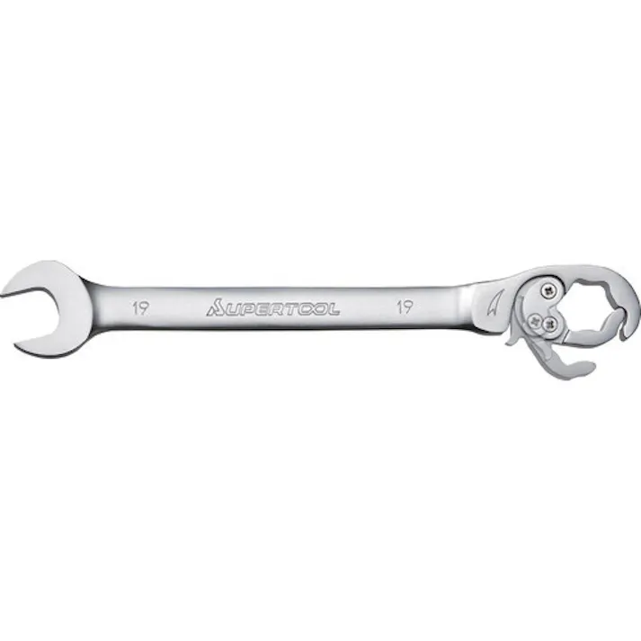 【CAINZ-DASH】スーパーツール 配管用レンチ オープンラチェットレンチ(ストレートタイプ)L:154mm 呼び:10 RCW10【別送品】