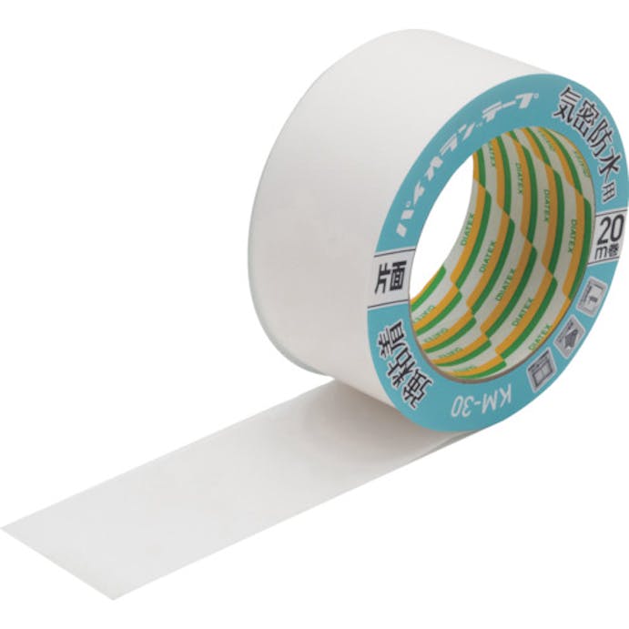 【CAINZ-DASH】ダイヤテックス 気密防水用テープ　片面タイプ（強粘着）　５０ｍｍ×２０ｍ　ホワイト KM-30-WH【別送品】