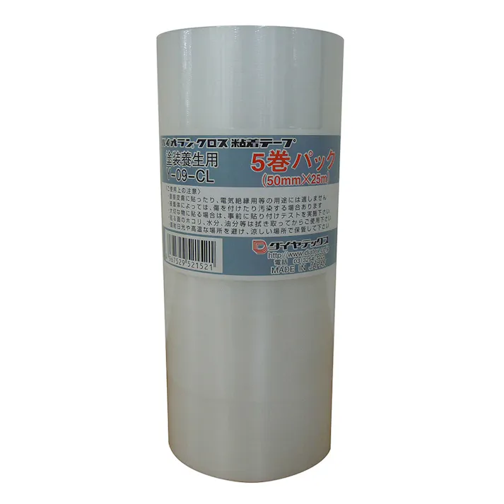 ダイヤテックス パイオラン 塗装・建築養生用テープ 透明 幅50mm×長さ25m 5巻パック