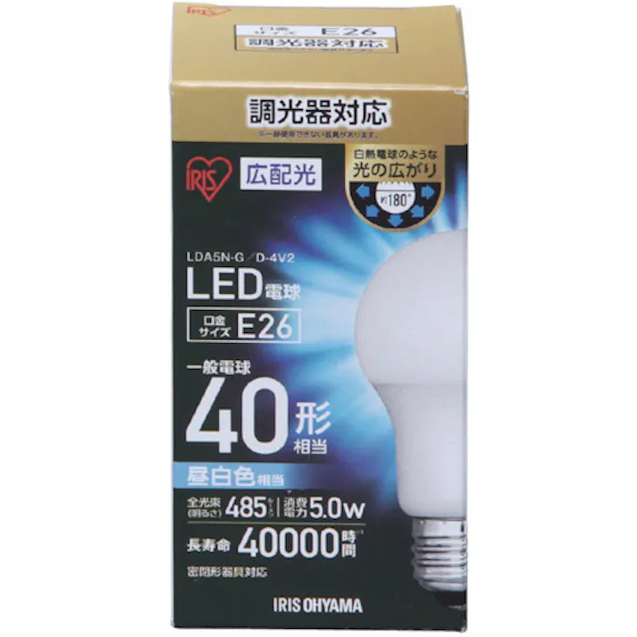 【CAINZ-DASH】アイリスオーヤマ 567336 LED電球広配光 調光 昼白色60形相当(810lm) LDA9N-G-E26/D-6V2【別送品】