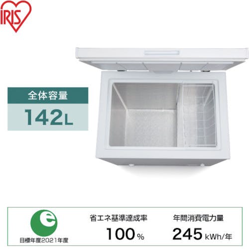 CAINZ-DASH】アイリスオーヤマ ５１３７８８上開き式冷凍庫 １４２Ｌ