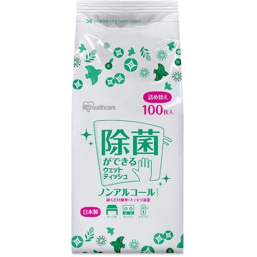 アイリスオーヤマ 288654 除菌ができるウエットティッシュ 詰め替え用 ノンアルコールタイプ 100枚 WTT-100N ウェットタオル アイリスオーヤマ 288654 除菌ができるウエットティッシュ 詰め替え用 ノンアルコールタイプ 100枚 WTT-100N ウェットタオル