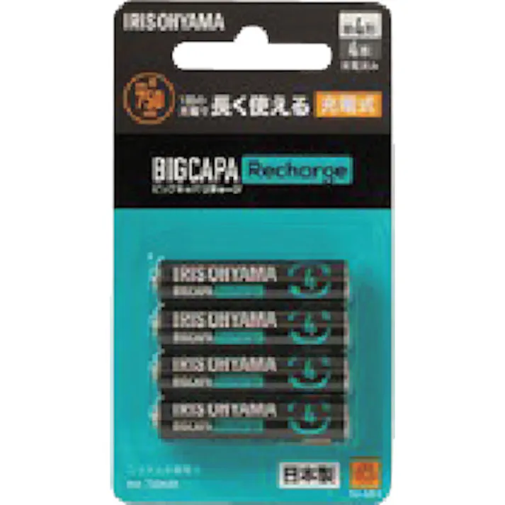 【CAINZ-DASH】アイリスオーヤマ 578040 ビックキャパ リチャージ 急速充電器セット 単3型4個付 BCR-SQC3MH/4S【別送品】