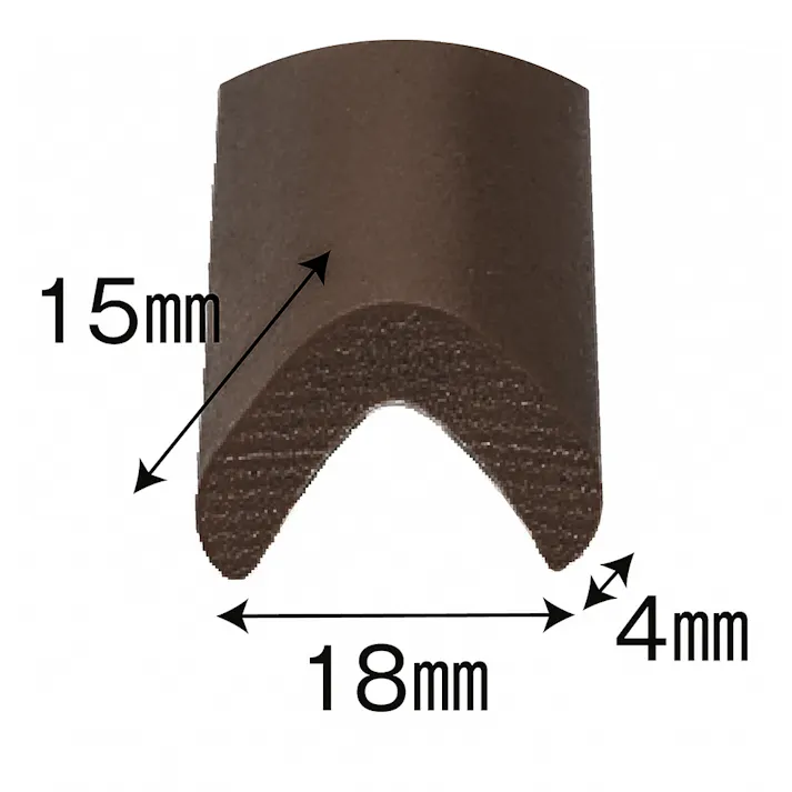 安心クッション L字型 極細 2m ブラウン