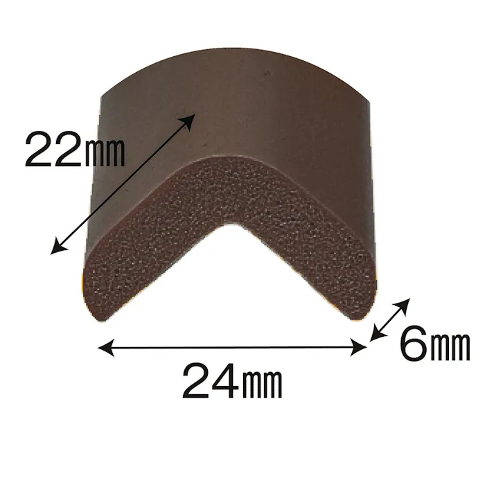 安心クッション L字型 細 2m ブラウン