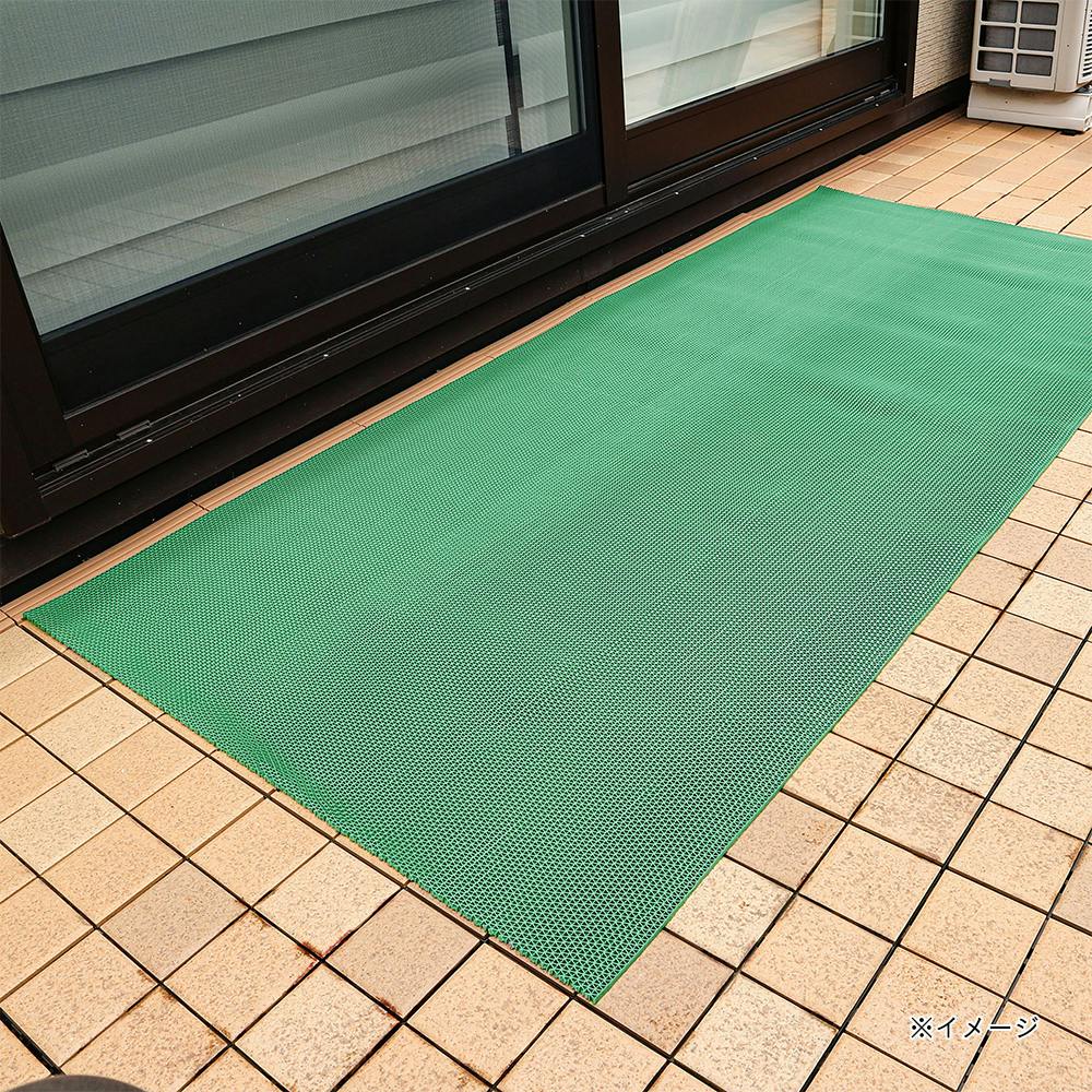 2m-2m-厚み20cm安全マット 水切り安全歩行マット 水抜けプラス 90cm×2m グリーン(販売終了