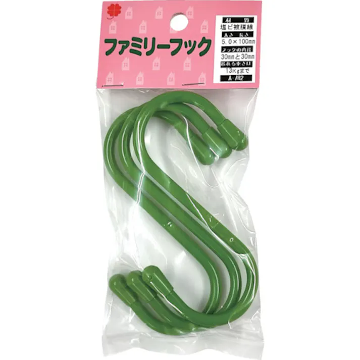【CAINZ-DASH】ニッサチェイン ファミリーフック 30/30 100mm 緑 A-782【別送品】