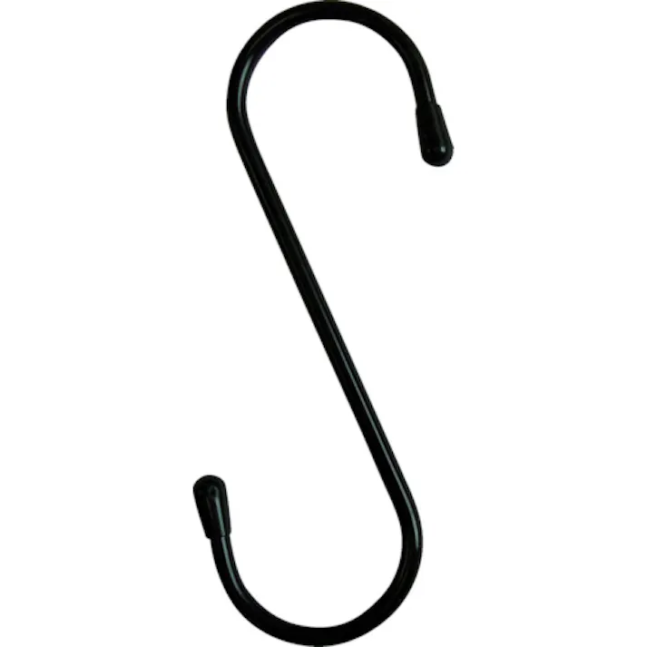 【CAINZ-DASH】ニッサチェイン 塩ビ被覆線Sフック 黒 150mm(2個入り) A-825【別送品】