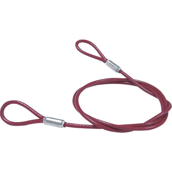 【CAINZ-DASH】ニッサチェイン 鉄製カットワイヤー アルミカシメ 赤PVCコーティング 3(4.3)X1040mm Y-68【別送品】