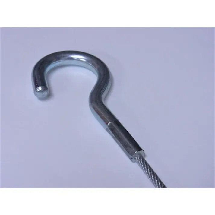 【CAINZ-DASH】ニッサチェイン 鉄製カットワイヤー 片側フック付き 透明PVCコーティング 3(4.3)X1065mm Y-75【別送品】