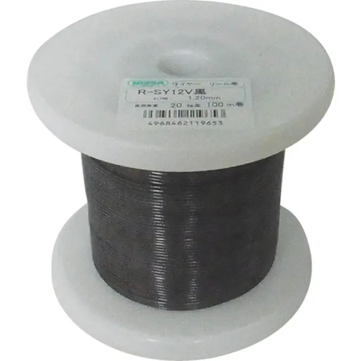 【CAINZ-DASH】ニッサチェイン 黒コーティングワイヤロープ 1.2mm×100m TSY12V-BK【別送品】