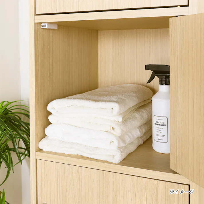 フルニコ 収納棚 ナチュラルブラウン FUL-18455DNA 幅43cm 高さ180cm 扉付 5ドア 【別送品】