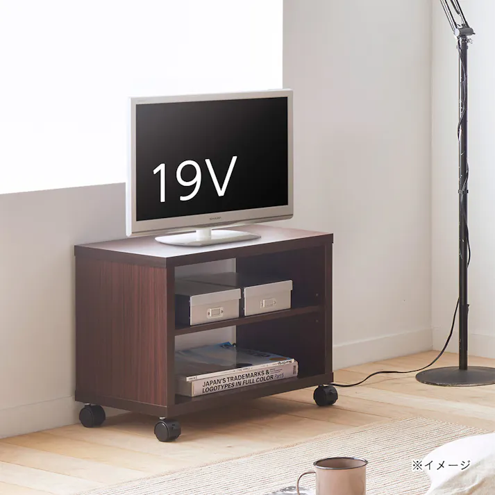 フルニコ テレビ台 ダークブラウン FUL-4050TVDK 幅51cm 高さ40cm 19V型対応 キャスター付 【別送品】