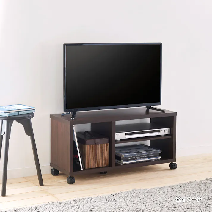 フルニコ テレビ台 ダークブラウン FUL-4080TVDK 幅80cm 高さ40cm 32V型対応 キャスター付 【別送品】