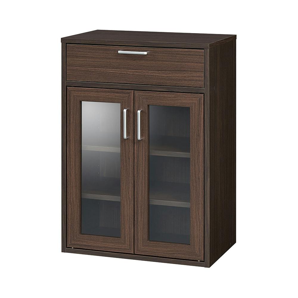 【美品】ダークブラウン　木製 キャビネット フルニコ キャビネット ダークブラウン FUL-8055GHDK 幅57cm 高