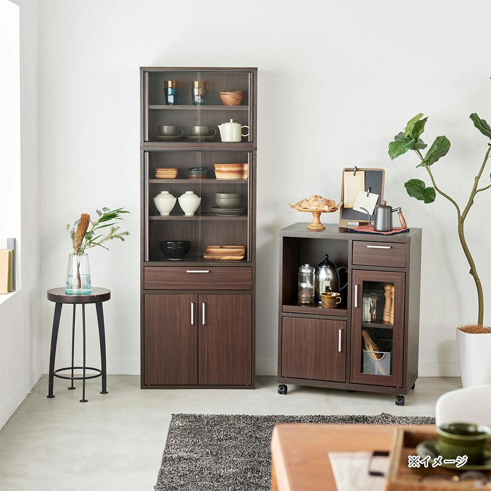 フルニコ カウンターワゴン ダークブラウン FUL-8065SLDK 幅64cm 高さ