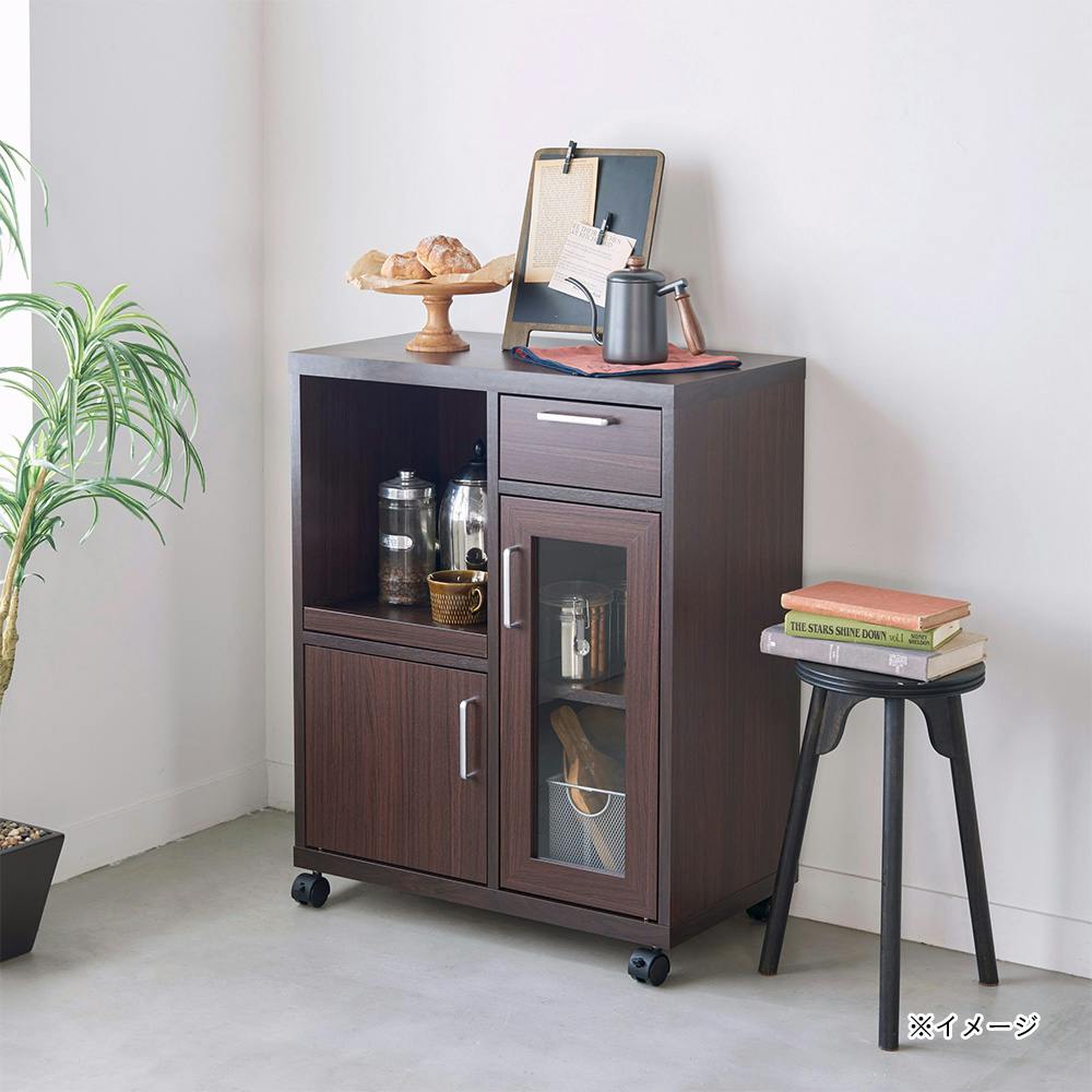 フルニコ カウンターワゴン ダークブラウン FUL-8065SLDK 幅64cm 高さ