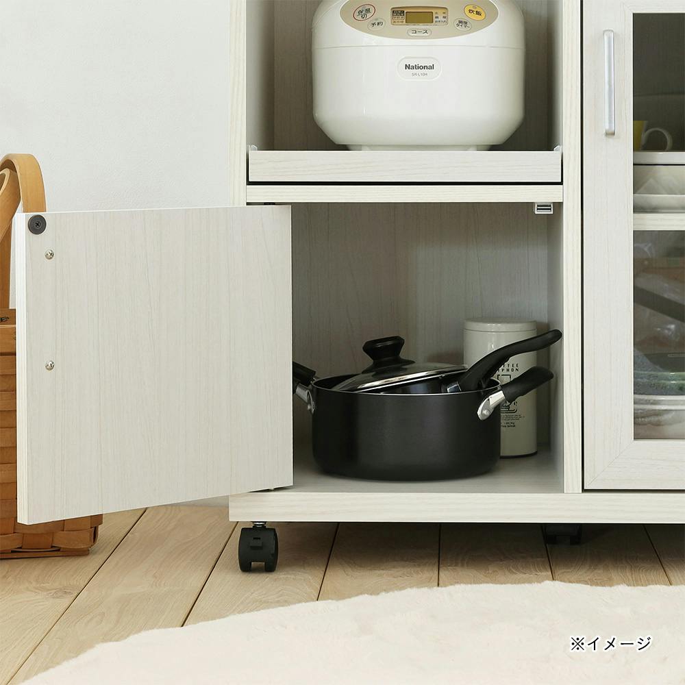 フルニコ カウンターワゴン ホワイト 白木目 FUL-8065SLWH 幅64cm 高さ